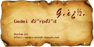 Gedei Árpád névjegykártya