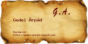 Gedei Árpád névjegykártya